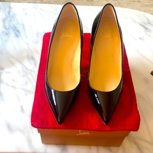 Christian Louboutin So Kate Black Patent 100mm NEW